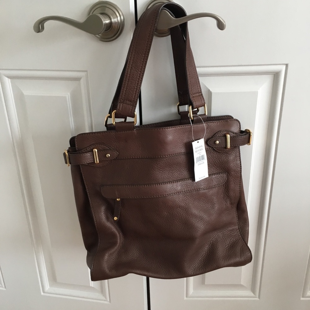 BANANA REPUBLIC Brown Leather Tote Bag NWT